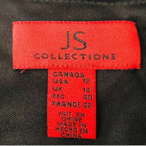 JS Collections Black Off-the-Shoulder Layered Ruffle Dress Women Size 12 - Picture 3 of 9